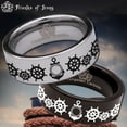 thumbnail image 1 of Nautical Tungsten Carbide Ring, 1 of 9