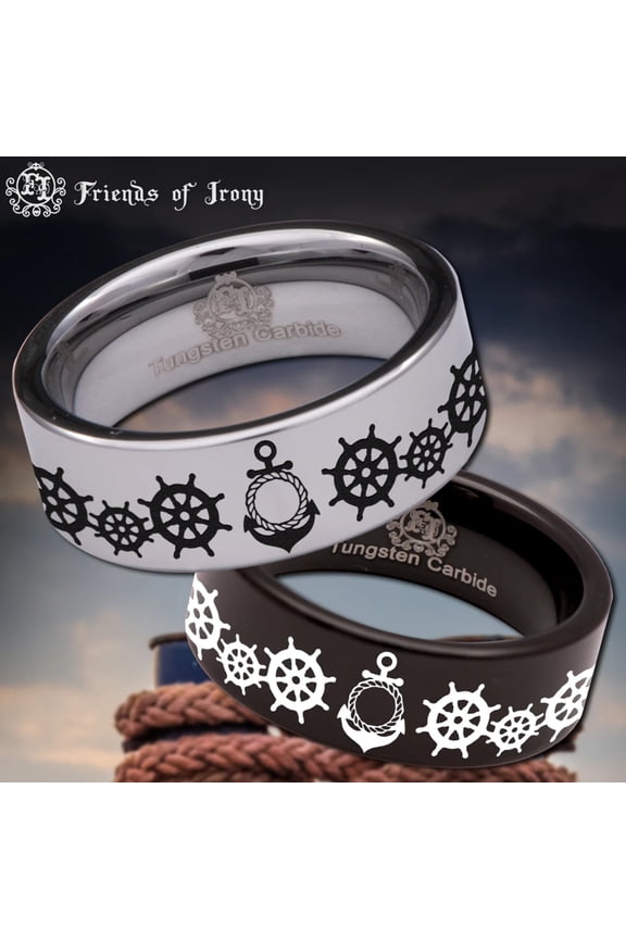 Nautical Tungsten Carbide Ring