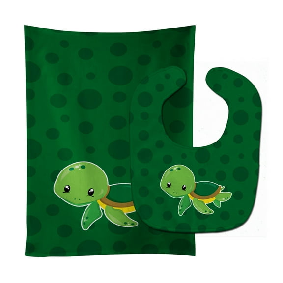 Nautical Turtle Baby Bib and Burp Cloth