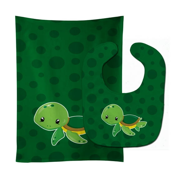 Nautical Turtle Baby Bib and Burp Cloth