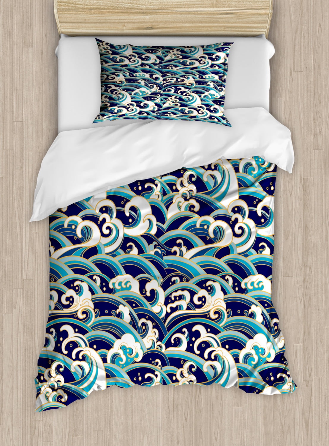 Nautical Blue and White Twin Duvet Cover Set