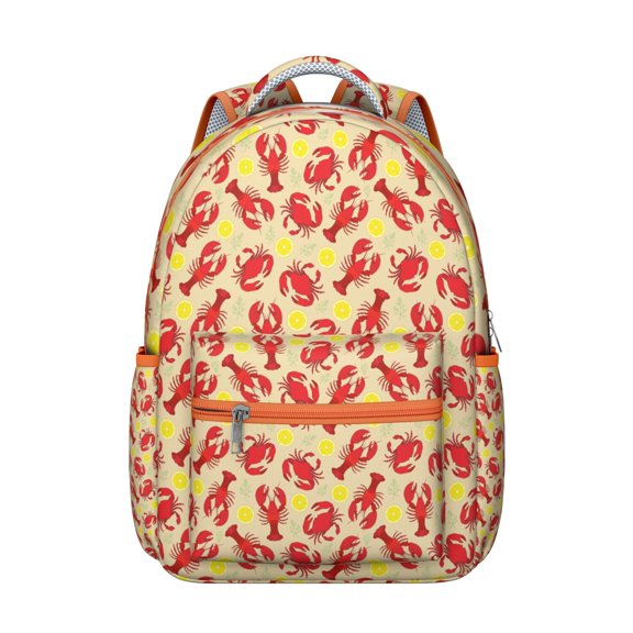 Nautical Vintage Lobster Seafood Waterproof Backpack - Stylish Durable Student Bookbag with Breathable Mesh & Spacious Storage for Ocean Marine Lovers