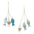 thumbnail image 1 of Nautical Wall Hanging Ornament Wood Fish Decor Mediterranean Style Wood Pendant Or G12570, 1 of 6