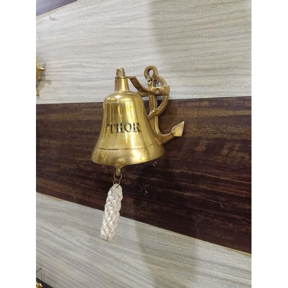 Nautical Wall Hanging Ship Bell Dinner Bell Tip Bell Indoor/Outdoor Decoration Bells (D-3 inch H-3 inch, Brass)