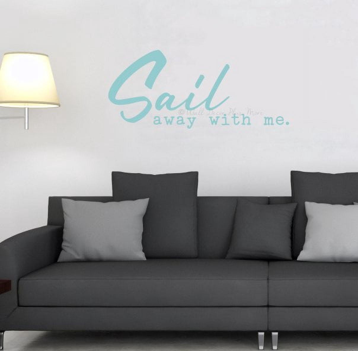 Nautical Wall Stickers Decal Quote Sail Away With Me Beach Bedroom Decor 36x15-Inch Beach House