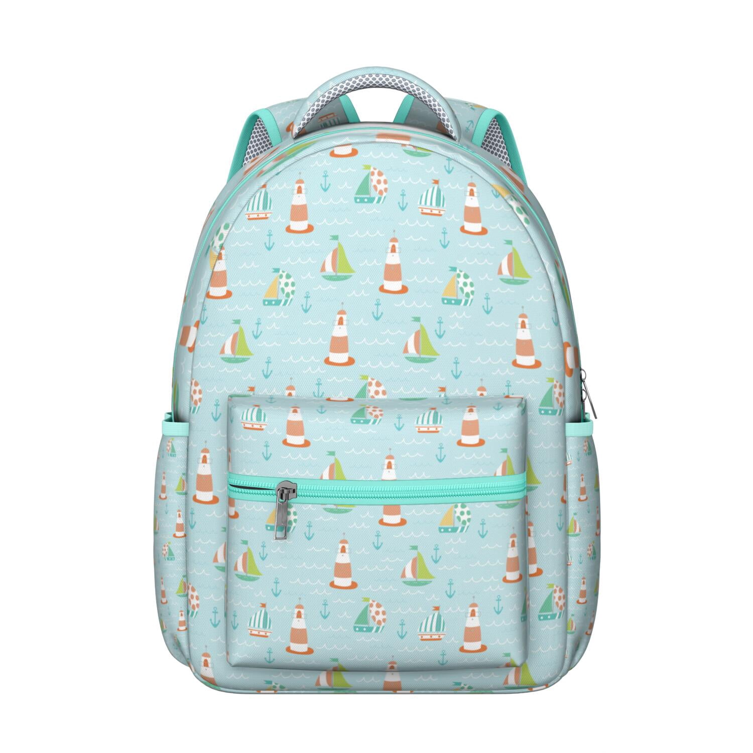 Nautical Waterproof School Backpack with Ergonomic Spinal Support - Lightweight Durable Bookbag for Teens & College Students