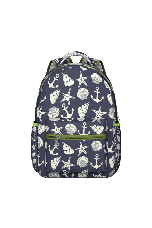 Nautical Waterproof School Backpack with Ergonomic Spinal Support - Lightweight Durable Bookbag for Teens & College Students