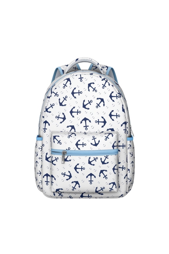 Nautical Waterproof School Backpack with Ergonomic Spinal Support - Lightweight Durable Bookbag for Teens & College Students