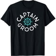thumbnail image 1 of Nautical Wedding Beach Boat Sailing Ship Wheel Captain Groom T-Shirt, 1 of 3