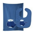 thumbnail image 1 of Nautical Whale Blue Baby Bib and Burp Cloth, 1 of 1