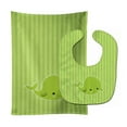 thumbnail image 1 of Nautical Whale Green Baby Bib and Burp Cloth, 1 of 1