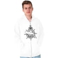 thumbnail image 1 of Nautical Whale Wheel Spiritual Animal Unisex Fleece Graphic Zip Up Hoodie Brisco Brands 3X, 1 of 5