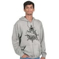 thumbnail image 1 of Nautical Whale Wheel Spiritual Animal Unisex Fleece Graphic Zip Up Hoodie Brisco Brands 4X, 1 of 5
