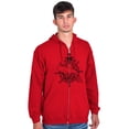 thumbnail image 1 of Nautical Whale Wheel Spiritual Animal Unisex Fleece Graphic Zip Up Hoodie Brisco Brands 2X, 1 of 5