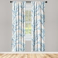 thumbnail image 1 of Nautical Window Curtains, Simplistic Style Minimalist Fishes Corals Underwater Art on Plain Back, Lightweight Decor 2-Panel Set with Rod Pocket, Pair of - 28"x84", Dark Turquoise Salmon, by Ambesonne, 1 of 3