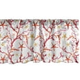 thumbnail image 1 of Ambesonne Nautical Valance Pack of 2, Corals Crabs Shells Marine, 54"X18", White and Multicolor, 1 of 4