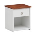 thumbnail image 1 of Nautical Wooden Nightstand with Open Compartment, Brown and White- Saltoro Sherpi, 1 of 6