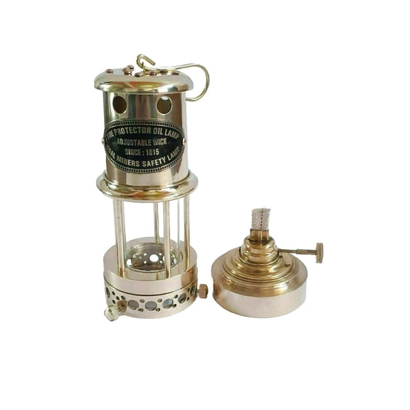 Nautical brass handmade minor oil LAMP Solid Brass 100% Working Nautical Miner Lamp oil Ship Lantern Maritime Gift