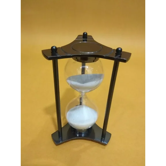 Nautical sand timer Antique brass sand hour glass with white sand gift decor