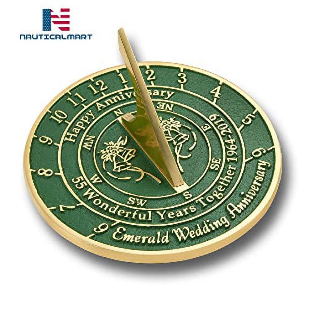NauticalMart 55th Emerald Wedding Anniversary Sundial Gift - image 1 of 1