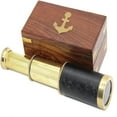 thumbnail image 1 of NauticalMart  6" Brass Handheld Mini Telescope W/Wooden Box Nautical Collectibles Telescope, 1 of 4