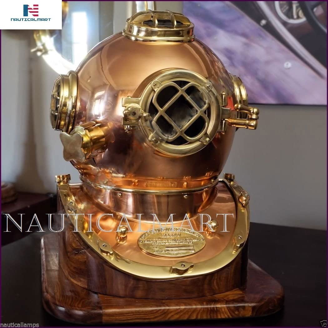 NauticalMart Antique Brass Scuba Diving Divers Helmet US Navy Mark V ...