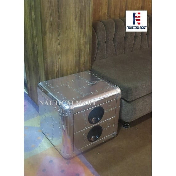 NauticalMart Aviator Side Table - Metal Side Table - Metal End Table - Coffee Side Table - Office Furniture