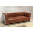 thumbnail image 1 of NauticalMart Aviator Three Seater Sofa Real Leather and Aluminum Living Room Vintage Brown Furniture, 1 of 6