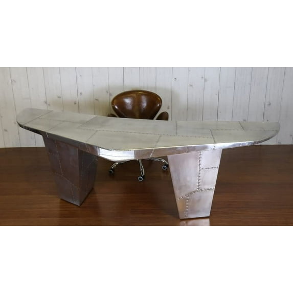 NauticalMart Aviator Wing Desk Wing Shaped Aluminium Desk Home Office Decor (60 Inches)