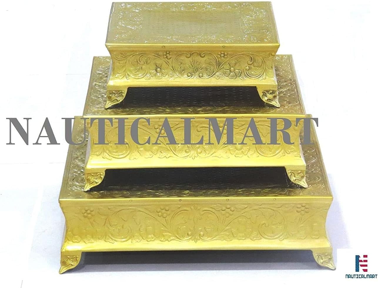 NauticalMart Beautiful Brass Finish Wedding Cake Stand Set Of 22", 18 ...