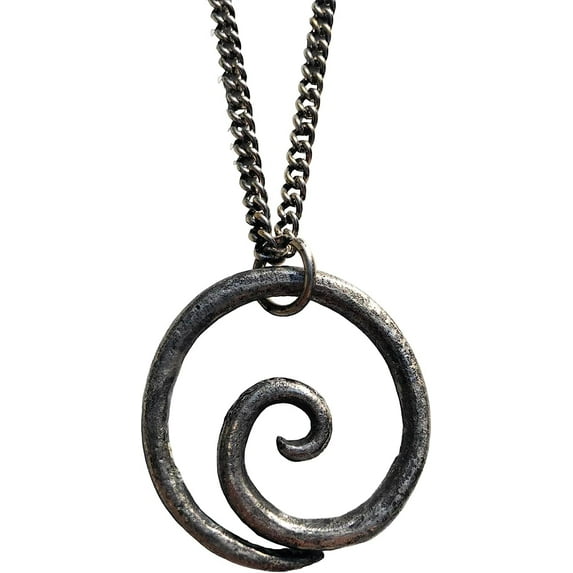 NauticalMart Celtic Spiral, Hand Forged Jewelry, Medieval Viking Jewelry, Viking Antique Forged Iron Pendant, Norse Pendant, Viking Talisman Pendant Necklace, Gift for Men - Women