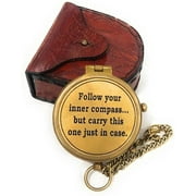 NauticalMart Compass with Leather Case for Camping