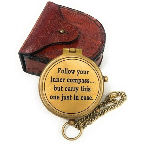 NauticalMart Compass with Leather Case for Camping
