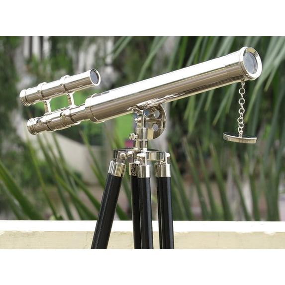 NauticalMart Floor Standing Brushed Nickel Griffith Astro Telescope 45" Nautical Decor