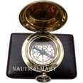 thumbnail image 1 of NauticalMart  Handmade Brass Push Open Compass  with Wooden Case, Pocket Compass, Gift Compass, 1 of 4
