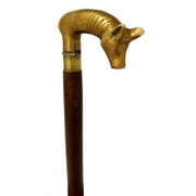 NauticalMart Handmade Pig Head Style Brass Handle Victorian Wooden Wands Sticks, Antique Walking Stick, Vintage Walking Cane, Christmas Gift for Parents