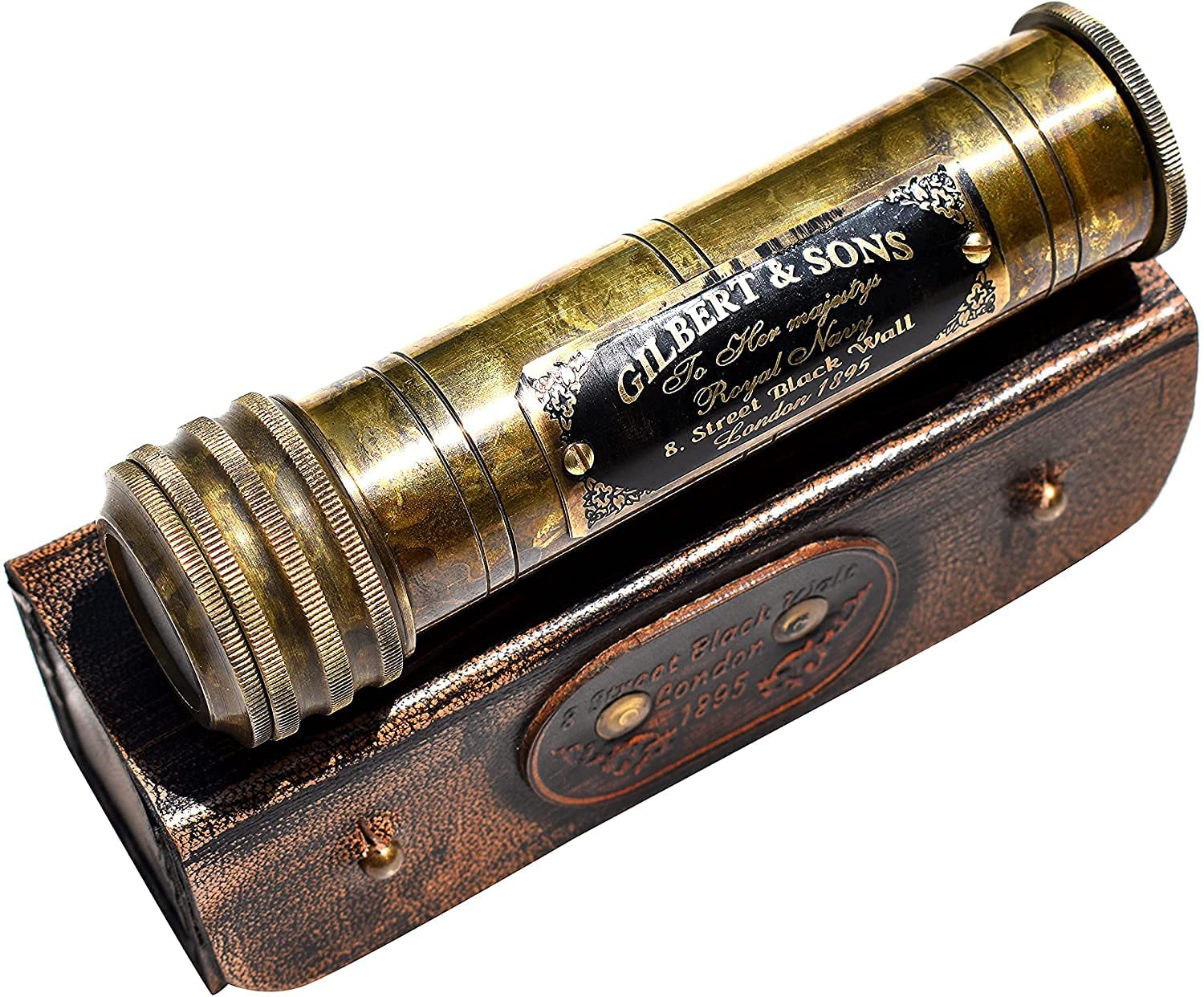 Gilbert Vintage Brass Kaleidoscope With Case – Antique Maritime Style – Collectible Children's Gift – Made In India