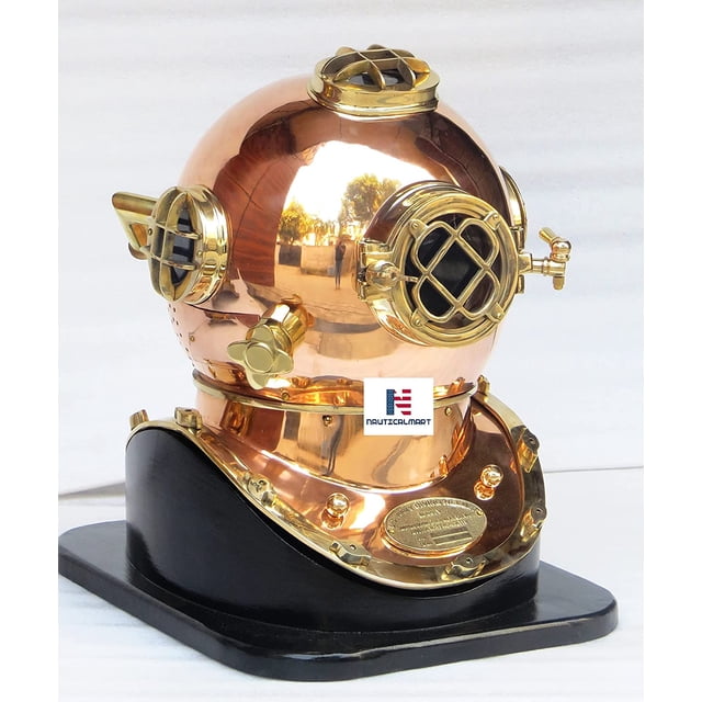 NauticalMart Mark V US Navy Full Size Copper and Brass Diving Helmet ...