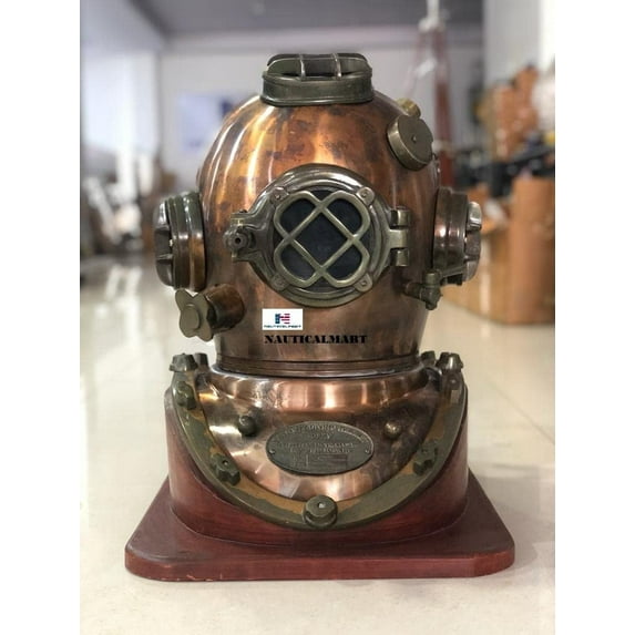 NauticalMart Morse US Navy Mark V Diving Divers Helmet Antique Full Size 18'' Diver's Collection