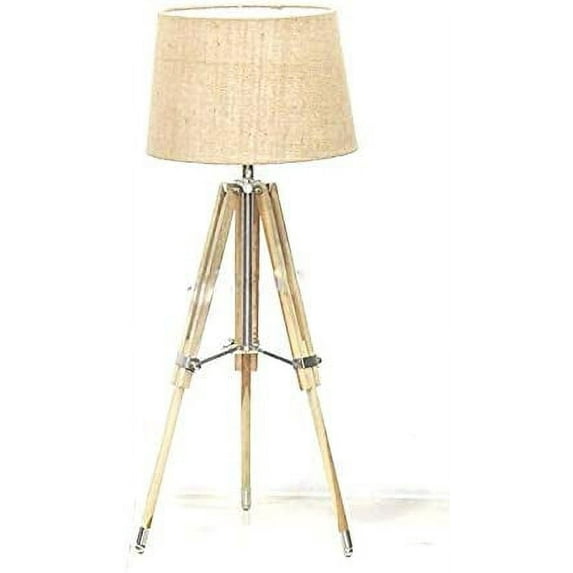 NauticalMart Nautical Lamps Home Decor Wooden Tripod Table Lamp Light Decor (Shade not included)