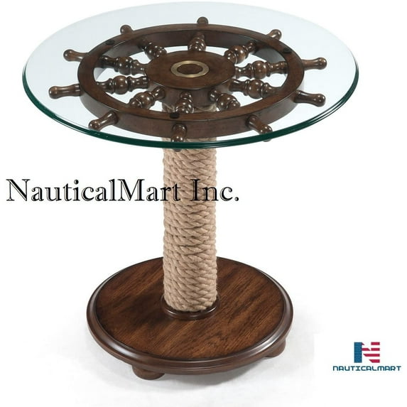 NauticalMart Nautical Ship Wheel Table Home Decor 24"