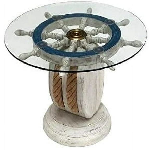NauticalMart Unique Wood Ship Wheel Nautical Theme Decorative Coffee Table 36'