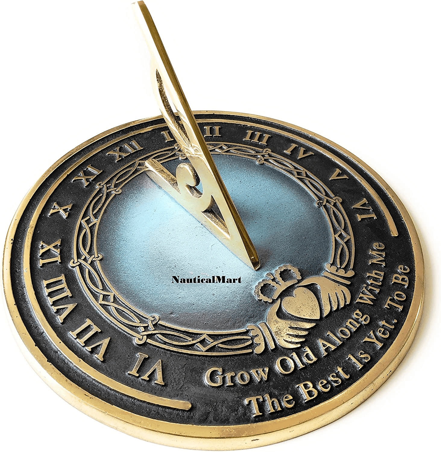 Nauticalmart Brass Sundial Grow Old with Me Robert Browning's Most