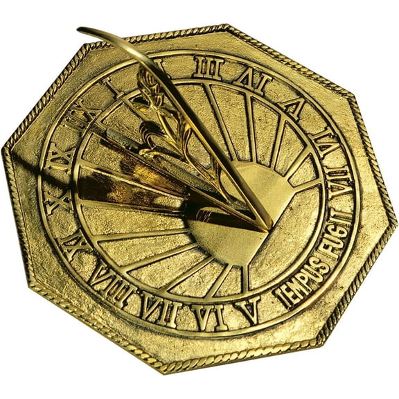 Nauticalmart Classic Octagonal Sundial, Sold Polished Brass, 10-Inch Diameter