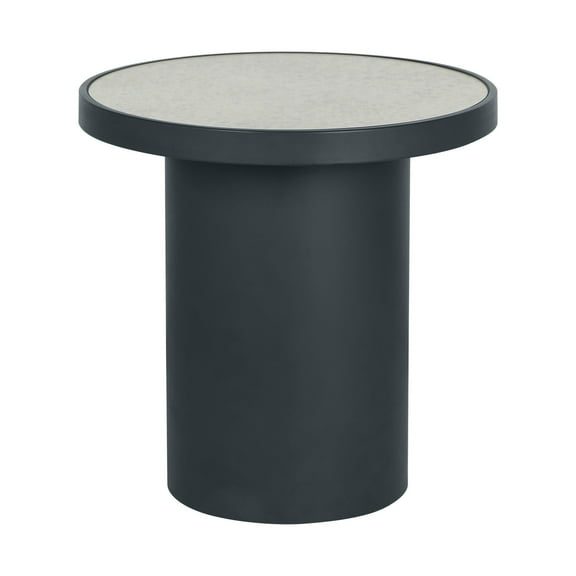 Nautilus Antique Silver Mirrored Side Table