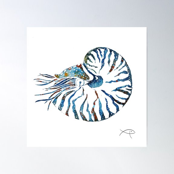Nautilus Poster Wall Art, Modern Wall Decor For Living Room Bedroom, 30x30 UNFRAMED