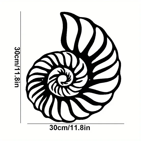 Nautilus Shell Coastal Beach Metal Wall Art, Metal Wall Art Interior Decoration, Home Wall Hangings Home Decoration