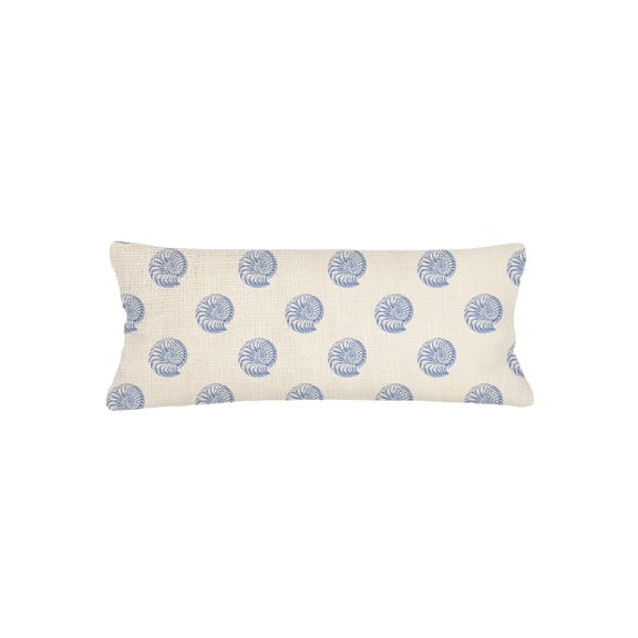 Nautilus Shell Linen Pillow 14x40 Down Alternative