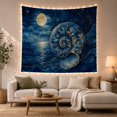 thumbnail image 1 of Nautilus Shell Serves with Slightly Right Shell Oceanic, Dreamy Fantasy for Nature Lovers, Moonlit Nature Wall Art, Mother'S Day Gift, Tapestry Wall Hanging for Bedroom and Dorm, 1 of 7
