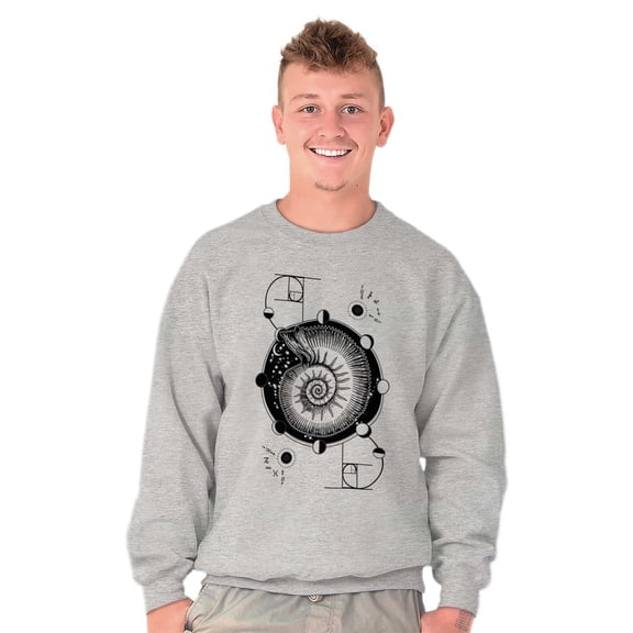 Nautilus Shell Symbolic Spiritual Unisex Plus Fleece Graphic Sweatshirt Brisco Brands 2X
